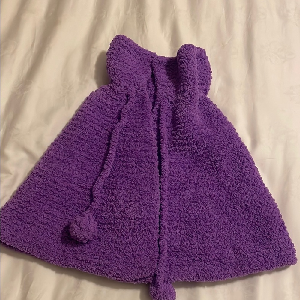 Purple Fuzzy Cape Jacket